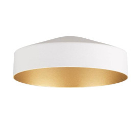 Abat-jour LALU TETRA 14 SLV - Ø 140mm - H 49mm - Acier - Blanc et Or