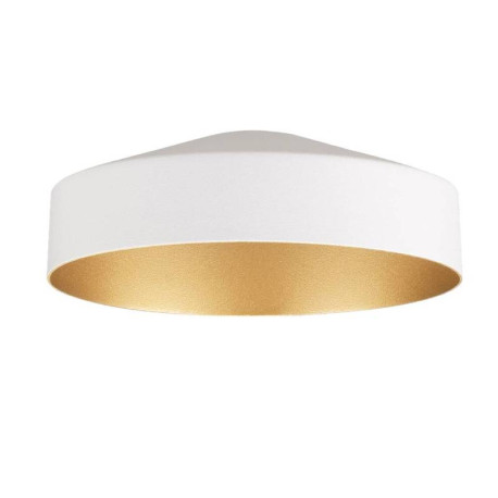 Abat-jour LALU TETRA 14 SLV - Ø 140mm - H 49mm - Acier - Blanc et Or