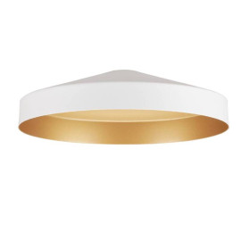 Abat-jour LALU TETRA 24 SLV - Ø 240mm - H 67mm - Acier - Blanc et Or