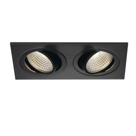 Double spot LED encastré NEW TRIA 155 SLV - 14W - 3000K - 1250Lm - Noir mat - Non dimmable