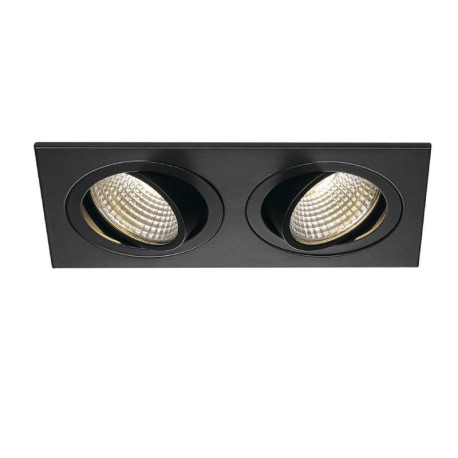 Double spot LED encastré NEW TRIA 155 SLV - 14W - 3000K - 1250Lm - Noir mat - Non dimmable