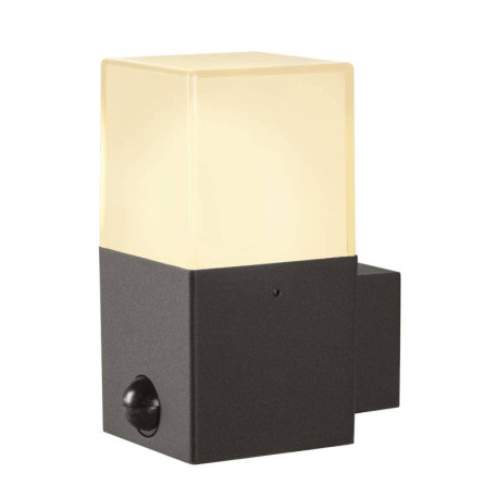 Applique extérieure Grafit Square Sensor SLV - E27 - 11W max - IP44 - Anthracite - Sans ampoule - Détecteur