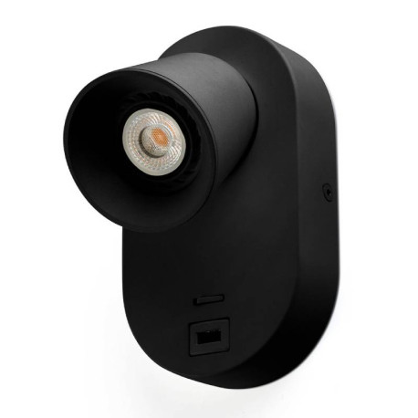 Applique liseuse CORB Faro - USB - GU10 - Noir
