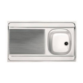 Evier Man711-100 pour cuisine - A poser - 100cm - 1 cuve - Avec égouttoir réversible