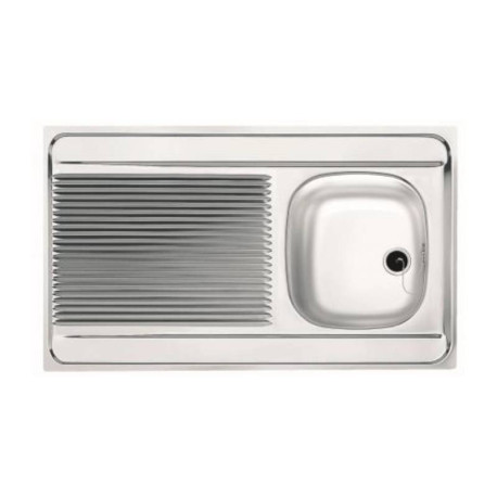Evier Man711-100 pour cuisine - A poser - 100cm - 1 cuve - Avec égouttoir réversible
