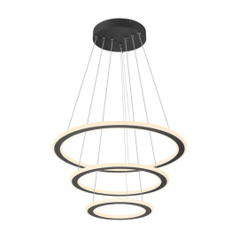 Suspension LED ONE FLAT Triple SLV - 58W - Ø max. 80cm - 2700/3000K - Noir - Dimmable Dali