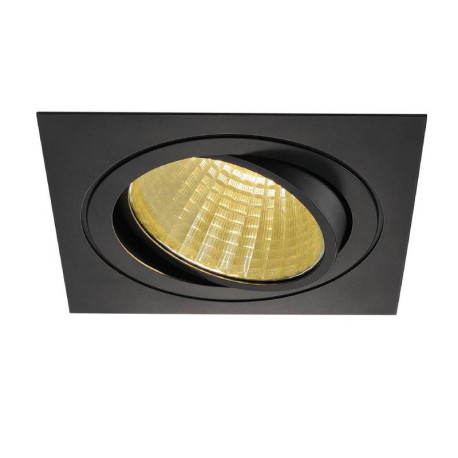 Spot LED simple encastré NEW TRIA 150 SLV - Inclinable - 29W - 2700K - Carré - Noir - Clips ressorts - Dimmable
