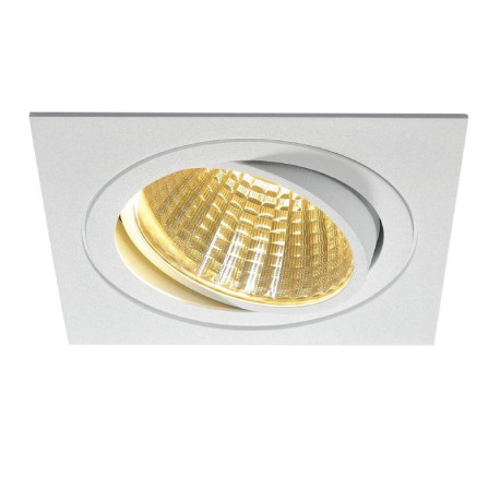 Spot LED simple encastré NEW TRIA 150 SLV - Inclinable - 29W - 2700K - Carré - Blanc - Clips ressorts - Dimmable