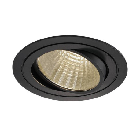 Spot LED simple encastré NEW TRIA 150 SLV - Inclinable - 29W - 2700K - Rond- Noir - Clips ressorts - Dimmable