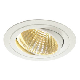 Spot LED simple encastré NEW TRIA 150 SLV - Inclinable - 29W - 2700K - Rond - Blanc - Clips ressorts - Dimmable