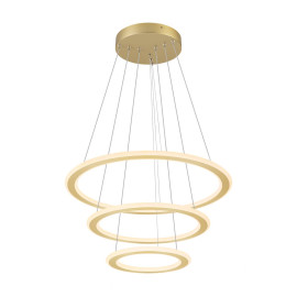 Suspension LED ONE FLAT Triple SLV - 58W - Ø max. 80cm - 2700/3000K - Laiton - Dimmable Dali