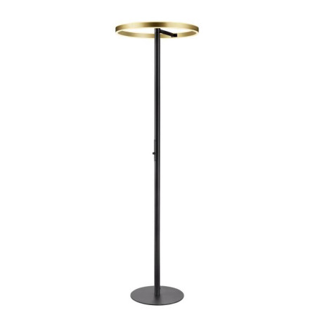Lampadaire LED ONE STRAIGHT FL SLV - 20W - 2700/3000K - Noir/ Laiton - Dimmable