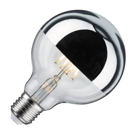 Ampoule Globe avec calotte argentée Paulmann - E27 - G95 - 4,8W - 2700K