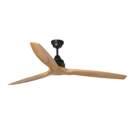 Plafonnier ventilateur à pales Alo L Faro - 28m² - 6 vitesses - Noir/Bois