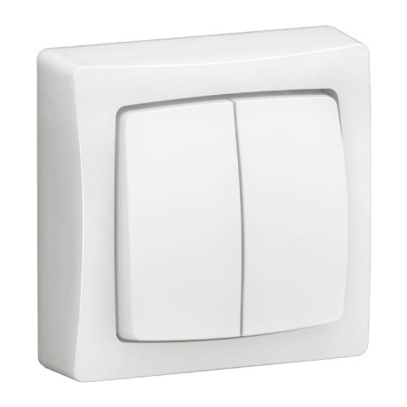 Commande double 5 en 1 Legrand - 10AX - IP20 - Saillie - Blanc