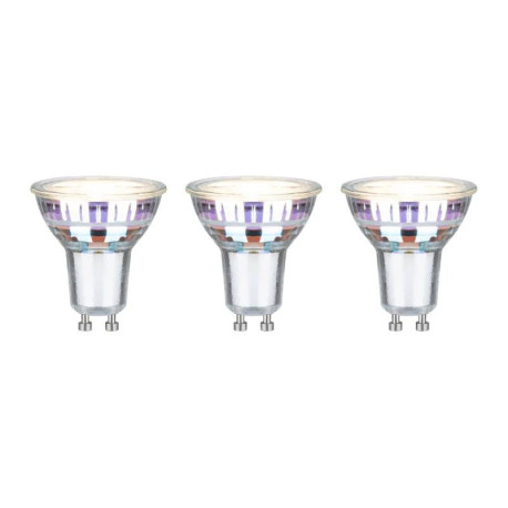 Réflecteurs LED GU10 Paulmann - Eco-Line - Lot de 3 - 450Lm - 3000K - 2,5W - Argent