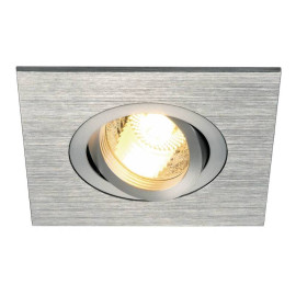 Spot LED encastré carré NEW TRIA 78 XL SLV - 50W max - GU10/QPAR51 - Alu brossé - Non dimmable