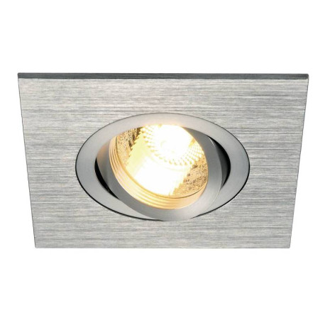 Spot LED encastré carré NEW TRIA 78 XL SLV - 50W max - GU10/QPAR51 - Alu brossé - Non dimmable