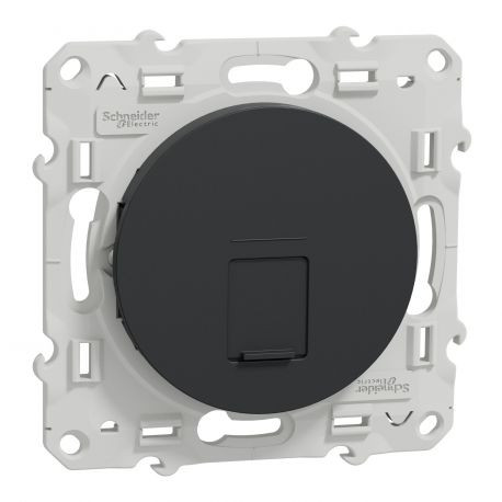 Prise multimédia RJ45 Grade 3 Odace - Cat. 6 STP - anthracite