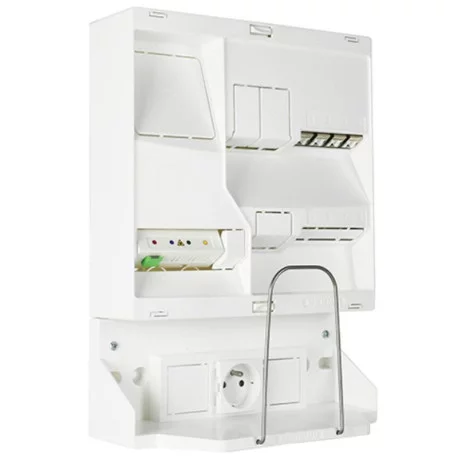 Tableau de communication BLUENÉO Michaud - Grade 3TV - 4RJ45 - DTIo - Zone attenante - Blanc