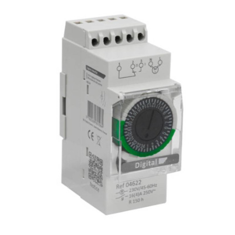 Interrupteur horaire électromécanique Digital Electric - 16A - 24h/30mn - 2.5 modules