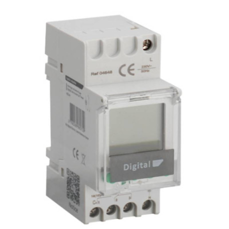 Interrupteur horaire électronique 2 zones Digital Electric - 16A - 24h/7 jours - 2 modules