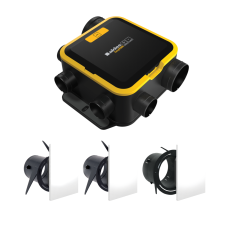 Kit VMC EasyHome Auto Compact Classic - Simple flux Autoréglable - 241 m³/h - 23 dB - Avec 3 grilles Colorline
