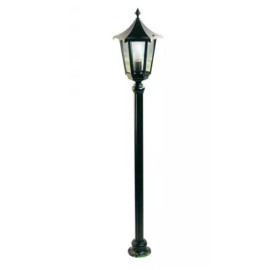 Potelet extérieur 1 lanterne Monaco Aric - 1.16m - E27 - 100W Max - IP43 - Noir - Sans ampoule