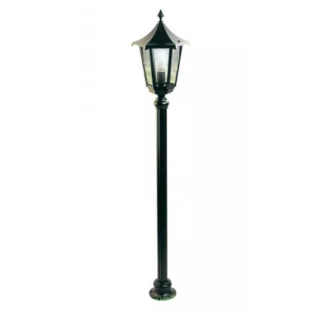 Potelet extérieur 1 lanterne Monaco Aric - 1.16m - E27 - 100W Max - IP43 - Noir - Sans ampoule