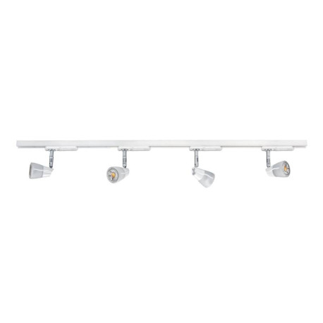 Kit 4 spots DIAM 029 Aric - 2 rails 1 m - 4 LED GU10 - 3000K - IP20 - Blanc