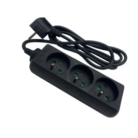 Multiprise 2P+T UPTEC - 3 prises - Noir