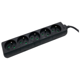 Multiprise 2P+T UPTEC - 5 prises - Noir