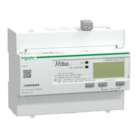 Compteur d'énergie triphasé Acti9 iEM-3355 Schneider Electric - 125A - Multi-tarif - Alarme kW - M-bus - MID