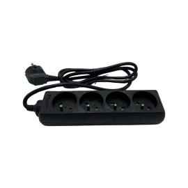 Multiprise 2P+T UPTEC - 4 prises - Noir