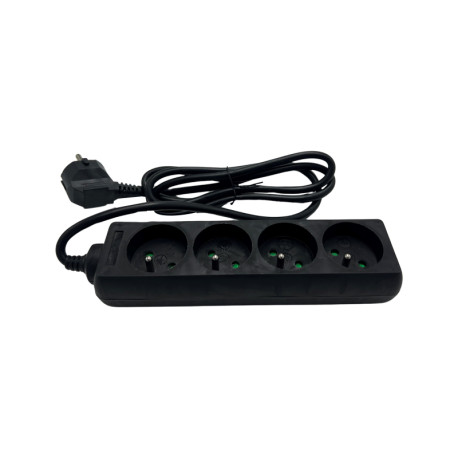 Multiprise 2P+T UPTEC - 4 prises - Noir