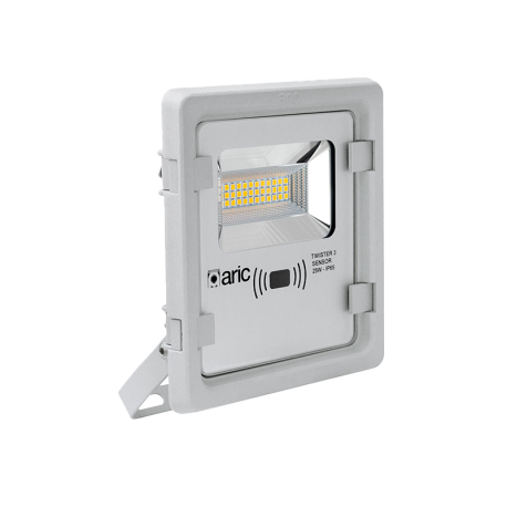 Projecteur extérieur LED TWISTER 3 Sensor - avec détecteur - 25W - 3000K - 2500Lm - Non dimmable - Avec ampoule - Gris