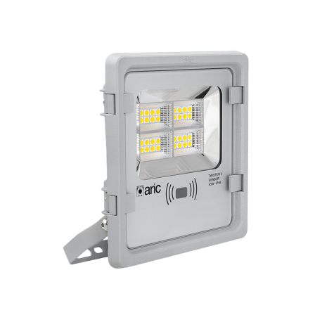 Projecteur extérieur LED TWISTER 3 Sensor - avec détecteur - 45W - 3000K - 4950Lm - Non dimmable - Avec ampoule - Gris