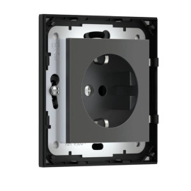 Mécanisme prise électrique Schuko Ekinex - Carrée - 55x55 mm - Anthracite