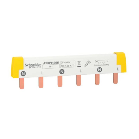 Peigne de raccordement Acti9 iC60 Schneider Electric - 2P - 6 modules de 18 mm