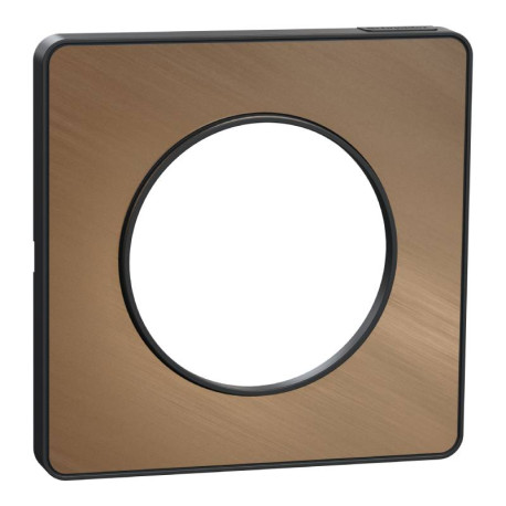 Plaque Odace Touch Schneider Electric - Bronze brossé avec liseré anthracite