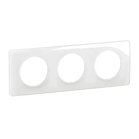 Plaque de finition Céliane Legrand - 3 postes - Blanc émaillé