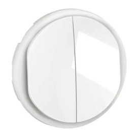 Enjoliveur pour double poussoir NO+NF lumineux Céliane Legrand - Blanc