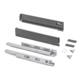 Kit de tiroir extérieur Vertex Emuca - Réglages 3D - Prof. 500mm - Gris anthracite