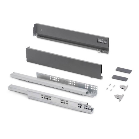 Kit de tiroir extérieur Vertex Emuca - Réglages 3D - Prof. 500mm - Gris anthracite