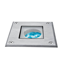 Spot de sol encastré Aquasol Mini C Aric - Carré - 3X1W - IP67 - LED bleues - Aluminium