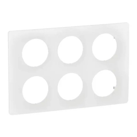 Plaque de finition Céliane Legrand - 2x3 postes - Blanc émaillé