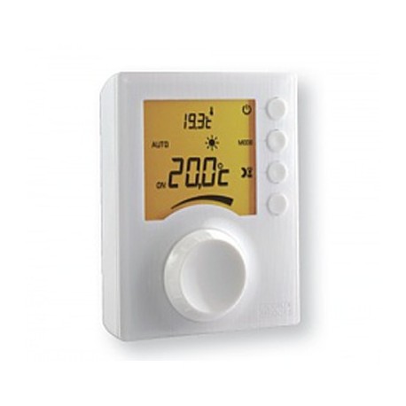 Thermostat d'ambiance électronique filaire Tybox 31 à molette pour chaudière ou PAC non réversible