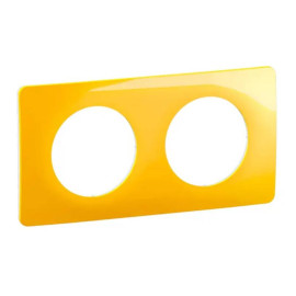 Plaque de finition Céliane Legrand - 2 postes - Jaune Safran