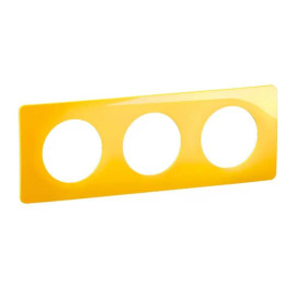 Plaque de finition Céliane Legrand - 3 postes - Jaune Safran