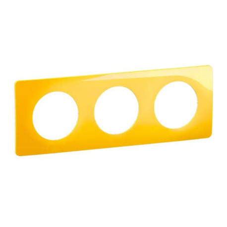 Plaque de finition Céliane Legrand - 3 postes - Jaune Safran